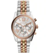 Montre Michael Kors Lexington MK5735 bicolore (acier/or rose) avec cadran argenté pour femme au Maroc.