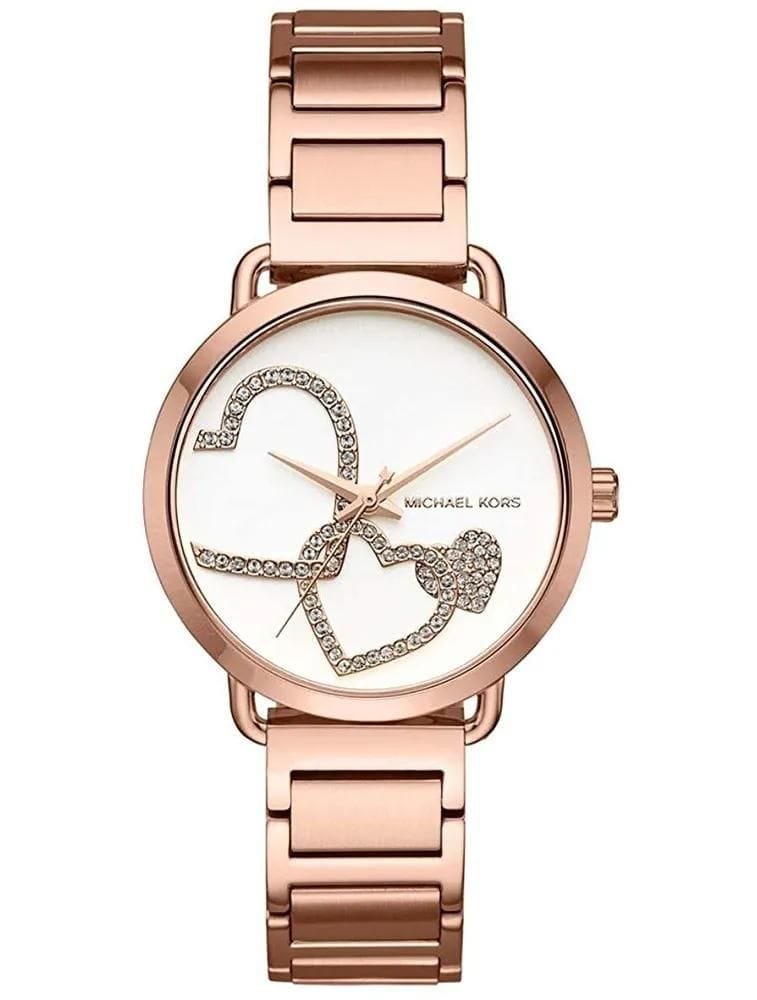 Marque: Michael Kors Modèle: PORTIA Boîtier: Diamètre : 36 mm Epaisseur : 7 mm Acier inoxydable Black Cadran: Verre : Minéral Black Bracelet: Largeur : 14 mm Acier inoxydable Black Etanchéité: 50 m (5 ATM) Type de boucle: Boucle déployante