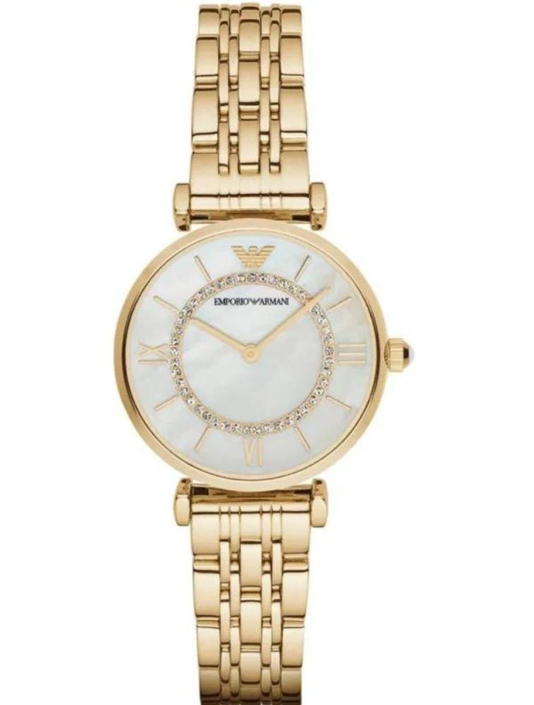 Marque: Emporio Armani Modèle: Armani Retro Boîtier: Diamètre : 32 mm Epaisseur : 8 mm Acier inoxydable Argent Cadran: Verre : Minéral Argent Bracelet: Largeur : 14 mm Acier Inoxydable Argent Etanchéité: 30 m (3 ATM) Type de boucle: Boucle déployante