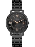 Marque: Guess Modèle: W0933L4 Boîtier: Diamètre : 40 mm Epaisseur : 9 mm Acier inoxydable Cadran: Verre : Minéral Gold Bracelet: Largeur : 18 mm Acier inoxydable Etanchéité: 30 m (3 ATM) Type de boucle: Boucle simple