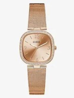 Product: GW0354L3 Dial Finish: Sunray Case Material: Stainless Steel Band Color: Rose Gold Tone Case Color: Rose Gold Tone Case Size: 32mm Dial Color: Champagne Watch Movement: Analog