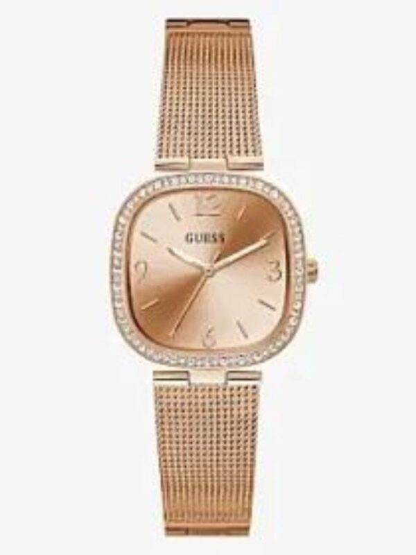 Product: GW0354L3 Dial Finish: Sunray Case Material: Stainless Steel Band Color: Rose Gold Tone Case Color: Rose Gold Tone Case Size: 32mm Dial Color: Champagne Watch Movement: Analog
