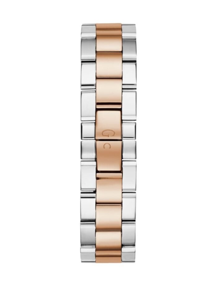 Marque: Guess Collection Modèle: Structura Cable Boîtier: Diamètre : 36mm Acier inoxydable Argent, doré Cadran: Verre : Minéral Argent Bracelet: Acier inoxydable Argent, doré Etanchéité: 100 m (10 ATM) Type de boucle: Boucle déployante Détails techniques: Dateur