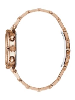 Marque: Guess Collection Modèle: Câblechic Boîtier: Diamètre : 38 mm Epaisseur : 11 mm Acier inoxydable Doré Cadran: Verre : Minéral Blanc Bracelet: Acier inoxydable Doré Etanchéité: 100 m (10 ATM) Type de boucle: Boucle déployante Détails techniques: Dateur