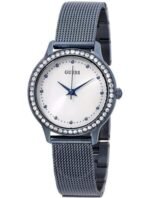 Marque: Guess Modèle: Park Ave South Boîtier: Diamètre : 30 mm Epaisseur : 9 mm Acier inoxydable Doré Cadran: Verre : Minéral Blanc Bracelet: Largeur : 19 mm Acier inoxydable Doré Etanchéité: 30 m (3 ATM) Type de boucle: Boucle déployante