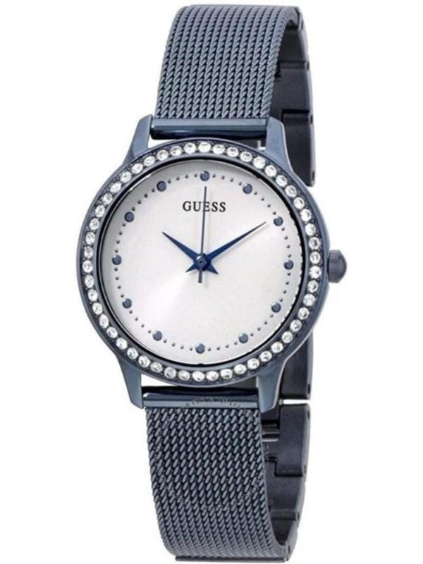 Marque: Guess Modèle: Park Ave South Boîtier: Diamètre : 30 mm Epaisseur : 9 mm Acier inoxydable Doré Cadran: Verre : Minéral Blanc Bracelet: Largeur : 19 mm Acier inoxydable Doré Etanchéité: 30 m (3 ATM) Type de boucle: Boucle déployante