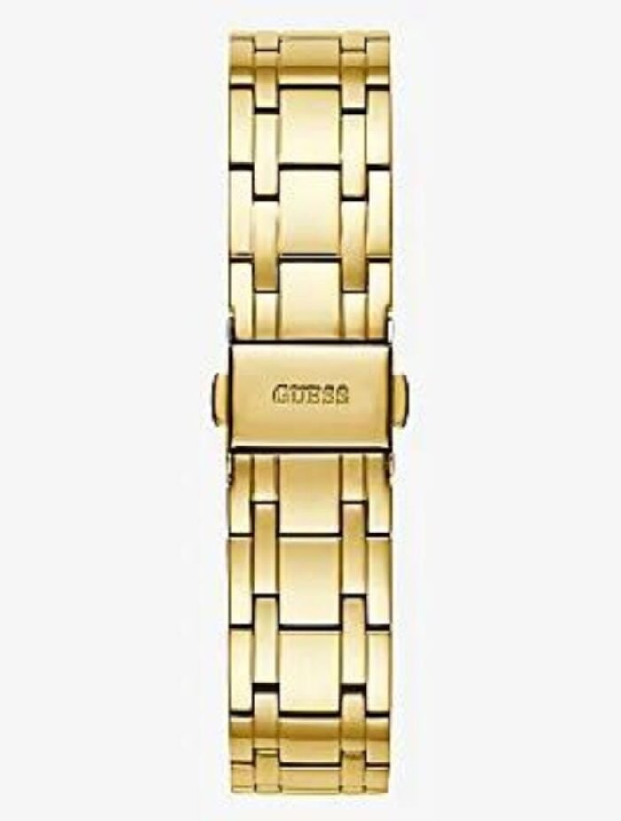 Product: GW0033L8 Dial Finish: Sunray Case Material: Stainless Steel Band Color: Gold Tone Buckle/Clasp: Pilot Buckle Case Color: Gold Tone Case Size: 36mm Dial Color: Green Watch Movement: Analog