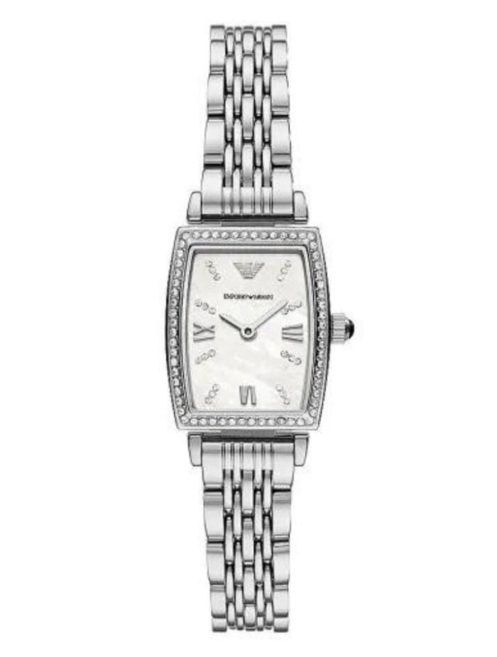 Montre Emporio Armani AR11405 pour femme avec cadran blanc et bracelet acier