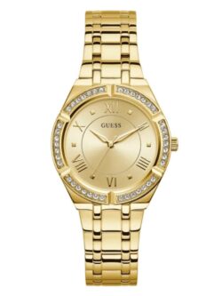 Product: GW0033L2 Dial Finish: Sunray Case Material: Stainless Steel Band Color: Gold Tone Buckle/Clasp: Pilot Buckle Case Color: Gold Tone Case Size: 36mm Dial Color: Champagne Watch Movement: Analog