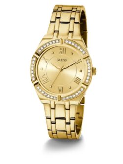 Product: GW0033L2 Dial Finish: Sunray Case Material: Stainless Steel Band Color: Gold Tone Buckle/Clasp: Pilot Buckle Case Color: Gold Tone Case Size: 36mm Dial Color: Champagne Watch Movement: Analog