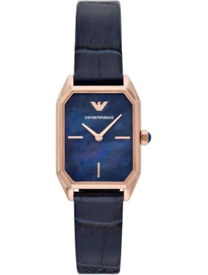 BAND COLOUR Blue BAND MATERIAL Leather BAND WIDTH 14 Millimeters BEZEL FUNCTION Others BEZEL MATERIAL Stainless Steel BRAND Emporio Armani CALENDAR TYPE No Calendar CASE DIAMETER 24 Millimeters CASE MATERIAL Stainless Steel CASE THICKNESS 7 Millimeters