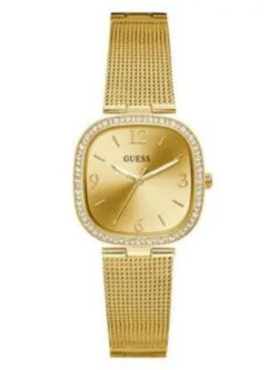 Montre Guess GW0354L2 femme dorée avec bracelet maille acier et strass