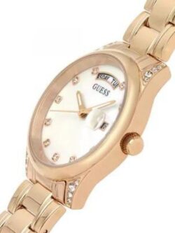 PRÉCISION Marque:Guess Analogique/Numérique:analogique Profondeur boîtier approx.:0.00mm Matière du boîtier:acier inoxydable Forme du boîtier:rond Largeur boîtier approx.:36.00mm Type de fermoir:Pilot Buckle Couleur du cadran:blanc Sexe:femme Nom du modèle:Aura Mouvement:quartz Couleur du bracelet:or Type de bracelet:bracelet en acier Étanchéité:30 mètres Poids (g):0.00 EAN:0091661514784 Garantie:2 ans Emballage:Emballage Guess Identifiant du fabricant:GW0047L2