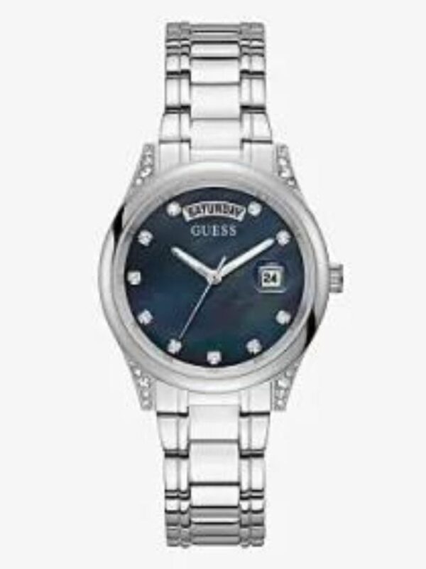 COULEUR DE LA BANDE Argent MATÉRIAU DE LA BANDE Acier inoxydable LARGEUR DE BANDE 18 Millimètres FONCTION DE LUNETTE Stationnaire MATÉRIAU DE LA LUNETTE Acier inoxydable DEVINEZ LA MARQUE TYPE DE CALENDRIER Date DIAMÈTRE DU BOÎTIER 36 Millimètres MATÉRIAU DU BOÎTIER Acier inoxydable ÉPAISSEUR DU BOÎTIER 0,09 millimètres CLASP Bouton-poussoir déployant Clasp COULEUR DU CADRAN Noir MATÉRIAU CRISTALLIN Minéral TYPE D’AFFICHAGE Analogique FORME DU BOÎTIER Rond POIDS DE L’ARTICLE 98 grammes NUMÉRO DE MODÈLE GW0047L1 ANNÉE-MODÈLE 2020 RÉFÉRENCE GW0047L1 CARACTÉRISTIQUES SPÉCIALES Chronographe MOUVEMENT Quartz PROFONDEUR DE RÉSISTANCE À L’EAU 30 mètres TAILLE DE BANDE femmes Standard