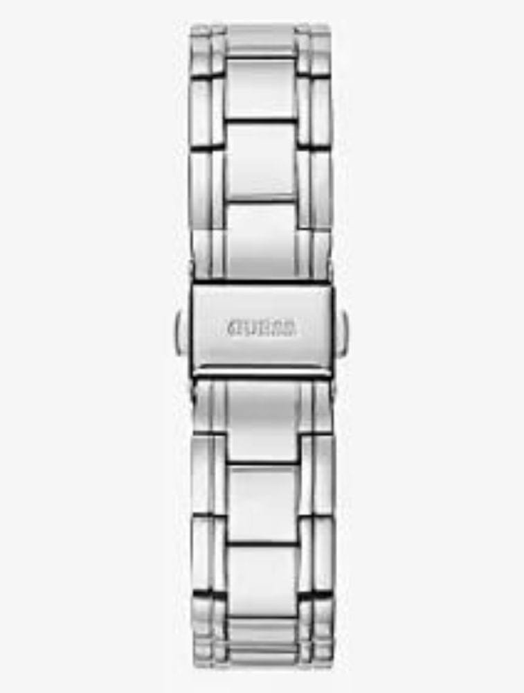 COULEUR DE LA BANDE Argent MATÉRIAU DE LA BANDE Acier inoxydable LARGEUR DE BANDE 18 Millimètres FONCTION DE LUNETTE Stationnaire MATÉRIAU DE LA LUNETTE Acier inoxydable DEVINEZ LA MARQUE TYPE DE CALENDRIER Date DIAMÈTRE DU BOÎTIER 36 Millimètres MATÉRIAU DU BOÎTIER Acier inoxydable ÉPAISSEUR DU BOÎTIER 0,09 millimètres CLASP Bouton-poussoir déployant Clasp COULEUR DU CADRAN Noir MATÉRIAU CRISTALLIN Minéral TYPE D’AFFICHAGE Analogique FORME DU BOÎTIER Rond POIDS DE L’ARTICLE 98 grammes NUMÉRO DE MODÈLE GW0047L1 ANNÉE-MODÈLE 2020 RÉFÉRENCE GW0047L1 CARACTÉRISTIQUES SPÉCIALES Chronographe MOUVEMENT Quartz PROFONDEUR DE RÉSISTANCE À L’EAU 30 mètres TAILLE DE BANDE femmes Standard