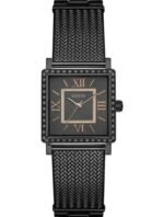 Marque: Guess Modèle: Highline Boîtier: Diamètre : 28 mm Epaisseur : 10 mm Acier inoxydable Pierre : Cristal Doré Cadran: Verre : Minéral Blanc Bracelet: Largeur : 20 mm Acier inoxydable Doré Etanchéité: 30 m (3 ATM) Type de boucle: Boucle déployante