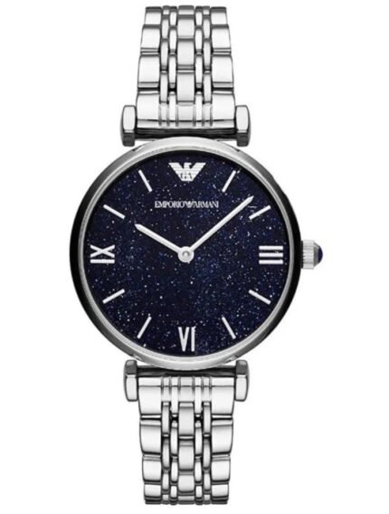 Marque: Emporio Armani Modèle: Armani Retro Boîtier: Diamètre : 32 mm Epaisseur : 8 mm Acier inoxydable Argent Cadran: Verre : Minéral Argent Bracelet: Largeur : 14 mm Acier Inoxydable Argent Etanchéité: 30 m (3 ATM) Type de boucle: Boucle déployante
