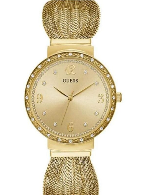 Montre Guess W1083L2 femme dorée avec cadran rond et bracelet en maille acier