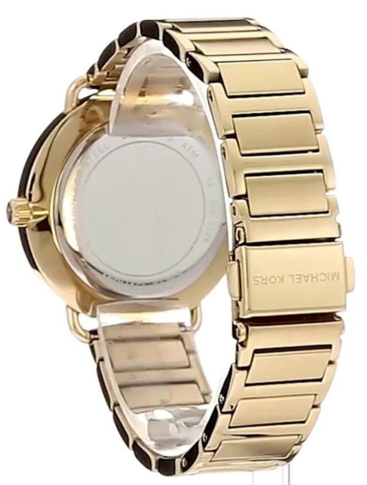 Marque: Michael Kors Modèle: PORTIA Boîtier: Diamètre : 36 mm Epaisseur : 7 mm Acier inoxydable Black Cadran: Verre : Minéral Black Bracelet: Largeur : 14 mm Acier inoxydable Black Etanchéité: 50 m (5 ATM) Type de boucle: Boucle déployante