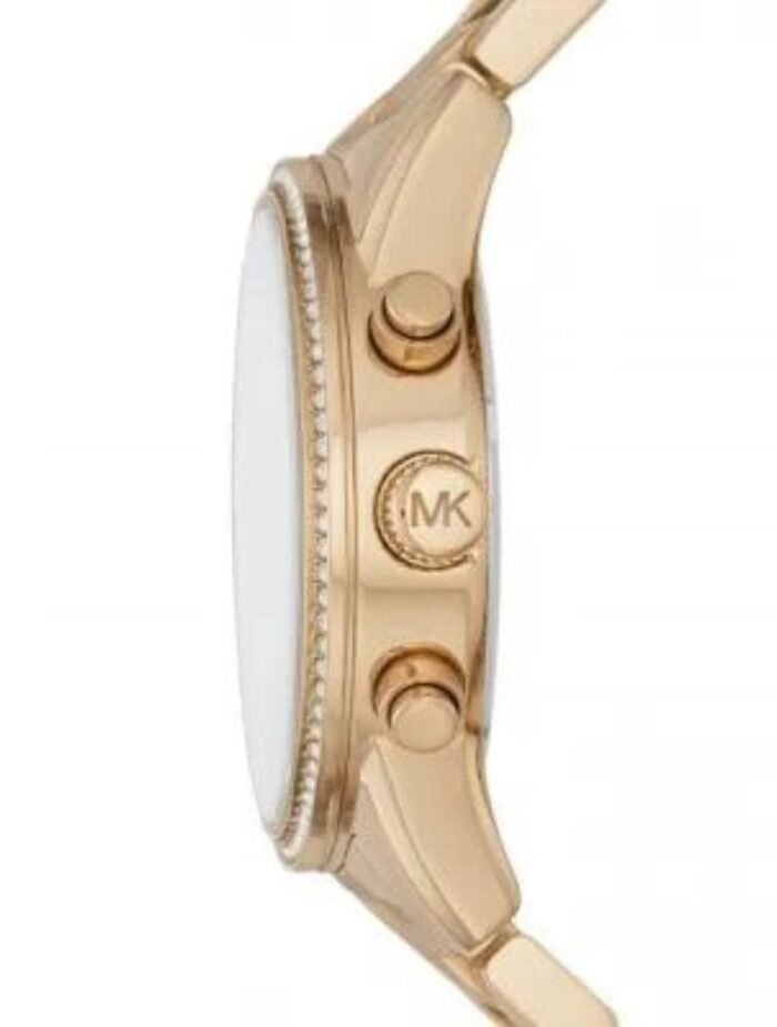 Marque: Michael Kors Modèle: ITZ Boîtier: Diamètre : 37 mm Epaisseur : 11 mm Acier inoxydable GOLD Cadran: Verre : Minéral GOLD Bracelet: Largeur : 20 mm Acier inoxydable Argent Etanchéité: 100 m (10 ATM) Type de boucle: Boucle déployante Détails techniques: Dateur Chronomètre