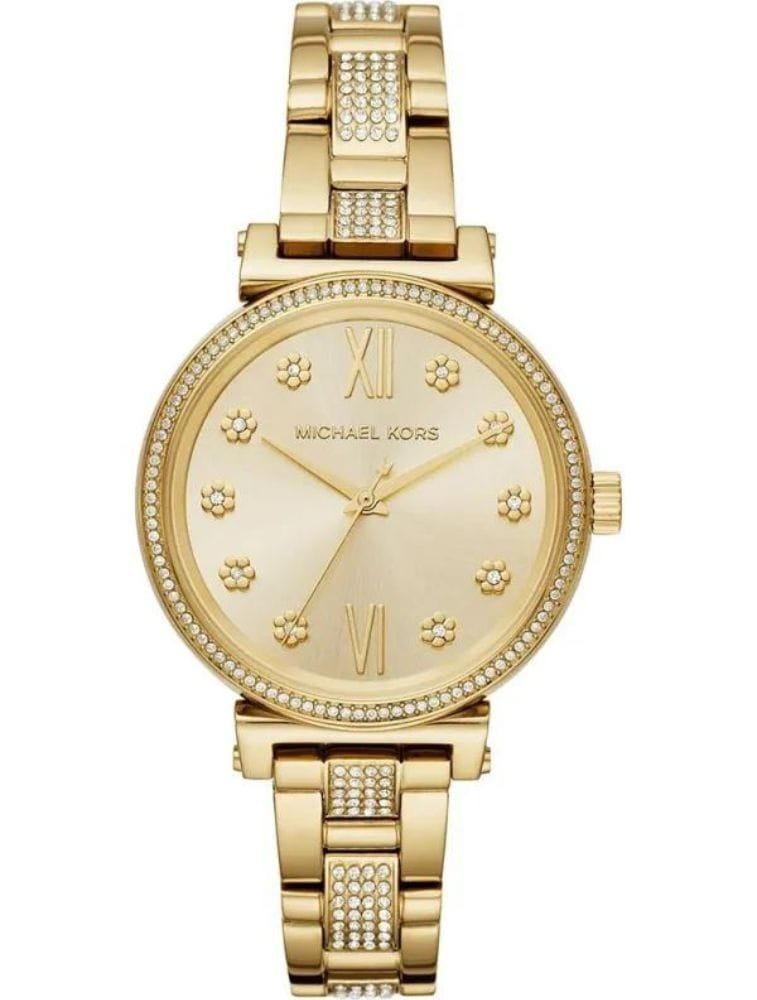 Marque: Michael Kors Modèle: Darci Boîtier: Diamètre : 36 mm Epaisseur : 7 mm Acier inoxydable Black Cadran: Verre : Minéral Black Bracelet: Largeur : 14 mm Acier inoxydable Black Etanchéité: 50 m (5 ATM) Type de boucle: Boucle déployante