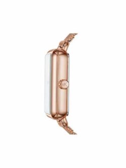 Marque: Michael Kors Modèle: Brenner Boîtier: Diamètre : 31 mm Epaisseur : 8 mm Acier inoxydable Rose Gold Cadran: Verre : Minéral Rose Gold Bracelet: Largeur : 18 mm Acier inoxydable Doré Etanchéité: 50 m (5 ATM) Type de boucle: Boucle déployante