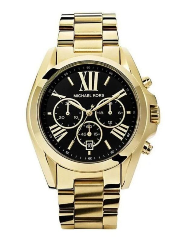 Montre Michael Kors Bradshaw MK5739 dorée avec cadran noir pour femme au Maroc.