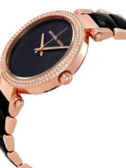 Montre Michael Kors MK6414 Parker pour femme – Cadran noir et bracelet or rose