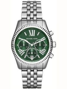 Montre Michael Kors Lexington MK6222 avec cadran vert et bracelet en acier pour femme au Maroc.