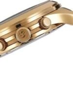 Marque: Michael Kors Modèle:runway runway Boîtier: Diamètre : 37 mm Epaisseur : 11 mm Acier inoxydable GOLD Cadran: Verre : Minéral GOLD Bracelet: Largeur : 20 mm Acier inoxydable gold Etanchéité: 100 m (10 ATM) Type de boucle: Boucle déployante Détails techniques: Dateur Chronomètre