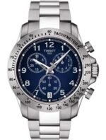 Marque: TISSOT Modèle: T-SPORT Boîtier: Diamètre : 42.5 mm Epaisseur : 11.22 mm Acier inoxydable Argent, Bleu Cadran: Verre : Minéral Bleu Bracelet: Acier inoxydable Argent Etanchéité: 100 m (10 ATM) Type de boucle: Boucle déployante Détails techniques: Dateur Chronomètre