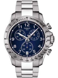 Marque: TISSOT Modèle: T-SPORT Boîtier: Diamètre : 42.5 mm Epaisseur : 11.22 mm Acier inoxydable Argent, Bleu Cadran: Verre : Minéral Bleu Bracelet: Acier inoxydable Argent Etanchéité: 100 m (10 ATM) Type de boucle: Boucle déployante Détails techniques: Dateur Chronomètre