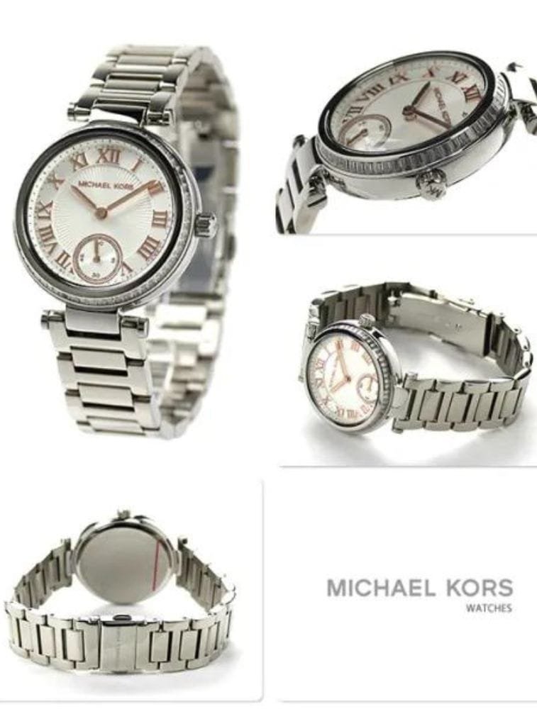 Montre de luxe pour femme avec boite et sachet Michael Kors Garantie de 2ans Bracelet en acier inoxydable Boîtier en acier inoxydable Montre pour Femme à mouvement Quartz Type d’affichage : Analogique Diamètre du cadran : 33 millimètres