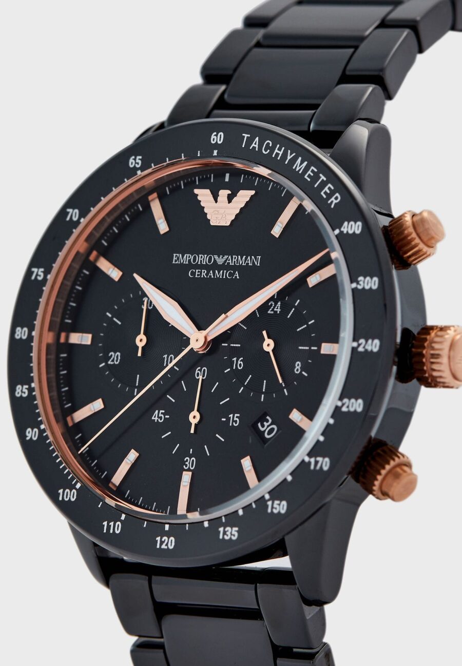 Montre Emporio Armani AR70002 : Chrono Luxueux Céramique