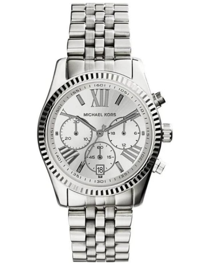 Marque: Michael Kors Modèle: Lexington Boîtier: Diamètre : 38 mm Epaisseur : 12 mm Acier inoxydable Bronze Cadran: Verre : Minéral Argent Bracelet: Largeur : 20 mm Acier inoxydable Bronze Etanchéité: 100 m (10 ATM) Type de boucle: Boucle déployante Détails techniques: Dateur Chronomètre