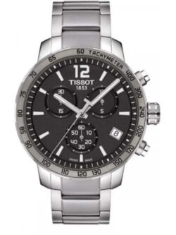 Marque: TISSOT Modèle: Quickster Boîtier: Diamètre : 42 mm Epaisseur : 10,72 mm Acier inoxydable Argent Cadran: Verre : Minéral Bracelet: Largeur : 18 mm Acier inoxydable Argent Etanchéité: 100 m (10 ATM) Type de boucle: Boucle déployante Détails techniques: Dateur Chronomètre