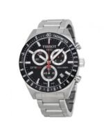 Marque: TISSOT Modèle: PRS516 Boîtier: Diamètre : 40 mm Epaisseur : 10 mm Acier inoxydable Argent Cadran: Verre : Minéral Noir Bracelet: Largeur : 20 mm Acier inoxydable Argent, noir Etanchéité: 100 m (10 ATM) Type de boucle: Boucle déployante Détails techniques: Dateur Chronomètre