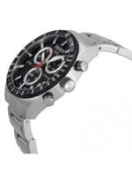 Marque: TISSOT Modèle: PRS516 Boîtier: Diamètre : 40 mm Epaisseur : 10 mm Acier inoxydable Argent Cadran: Verre : Minéral Noir Bracelet: Largeur : 20 mm Acier inoxydable Argent, noir Etanchéité: 100 m (10 ATM) Type de boucle: Boucle déployante Détails techniques: Dateur Chronomètre