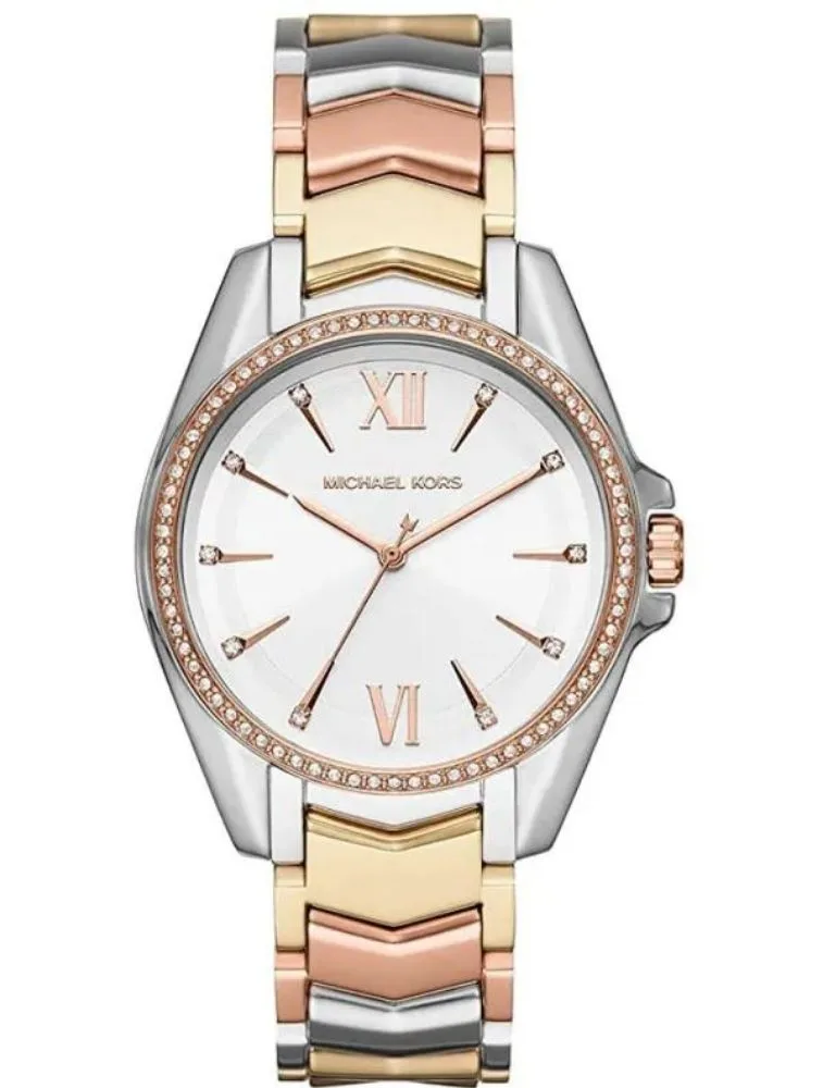 Montre Michael Kors Whitney MK6686 tricolore (acier/or/or rose) pour femme au Maroc.