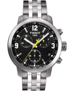 Montre Tissot au Maroc : Prix, Collections et Guide d'Achat 2026 Marque: TISSOT Modèle: PRC200 Boîtier: Diamètre : 40 mm Epaisseur : 11 mm Acier inoxydable Argent Cadran: Verre : Minéral Noir Bracelet: Acier inoxydable Argent Etanchéité: 100 m (10 ATM) Type de boucle: Boucle déployante Détails techniques: Dateur Chronomètre