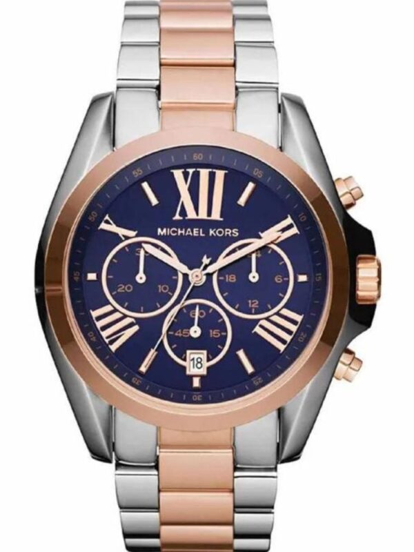 Montre Michael Kors Bradshaw MK5606 bicolore avec cadran bleu pour femme au Maroc.