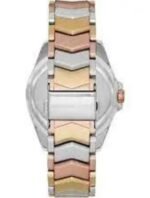 Marque: Michael Kors Modèle: Analogique Boîtier: Diamètre : 36 mm Epaisseur : 8 mm Acier inoxydable Bronze Cadran: Verre : Minéral Bronze Bracelet: Acier inoxydable Bronze Etanchéité: 50 m (5 ATM) Type de boucle: Boucle déployant