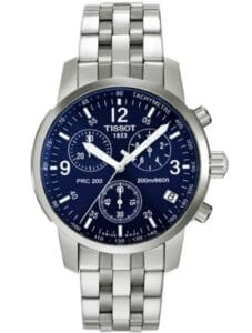 Montre Tissot au Maroc : Prix, Collections et Guide d'Achat 2026 Marque: TISSOT Modèle: PRC200 Boîtier: Diamètre : 40 mm Epaisseur : 12 mm Acier inoxydable Argent Cadran: Verre : Minéral Bleu Bracelet: Acier inoxydable Argent Etanchéité: 200 m (20 ATM) Type de boucle: Boucle déployante Détails techniques: Dateur Chronomètre