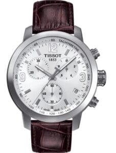 Montre Tissot au Maroc : Prix, Collections et Guide d'Achat 2026 Marque: TISSOT Modèle: PRC200 Boîtier: Diamètre : 42 mm Epaisseur : 12 mm Acier inoxydable Argent Cadran: Verre : Minéral Blanc Bracelet: Largeur : 19 mm Cuir Marron Etanchéité: 200 m (20 ATM) Type de boucle: Boucle déployante Détails techniques: Dateur Chronomètre
