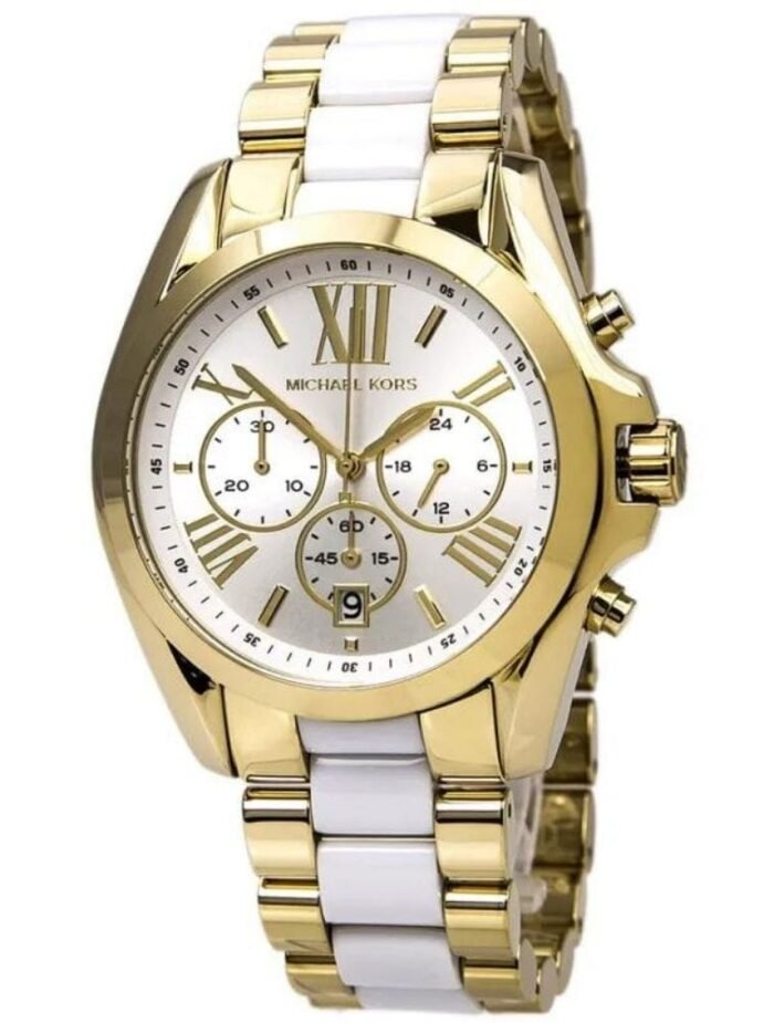 Montre Michael Kors MK5743 Bradshaw boîtier or rose et cadran blanc nacré