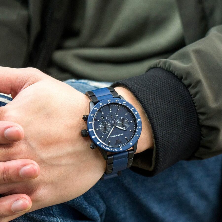 Montre Emporio Armani AR70001 Chronographe Homme Bleu