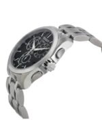 Marque: TISSOT Modèle: Couturier Boîtier: Diamètre : 41 mm Epaisseur : 11 mm Acier inoxydable Argent Cadran: Verre : Minéral Noir Bracelet: Largeur : 23 mm Acier inoxydable Argent Etanchéité: 100 m (10 ATM) Type de boucle: Boucle déployante Détails techniques: Dateur Chronomètre
