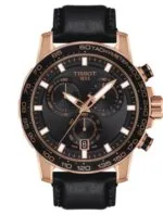 Marque: TISSOT Modèle: SUPERSPORT Boîtier: Diamètre : 45.5 mm Epaisseur : 11.9 mm Acier inoxydable Cadran: Verre : Sapphire Bracelet: Largeur : 22 mm Cuir Black Etanchéité: 100 m Type de boucle: Boucle déployante Détails techniques: Dateur Chronomètre