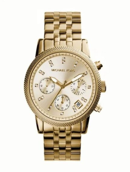 Marque: Michael Kors Modèle: RITZ Boîtier: Diamètre : 36 mm Epaisseur : 13 mm Acier inoxydable Argent Cadran: Verre : Minéral Argent Bracelet: Largeur : 22 mm Acier inoxydable Argent Etanchéité: 100 m (10 ATM) Type de boucle: Boucle déployante Détails techniques: Dateur Chronomètre