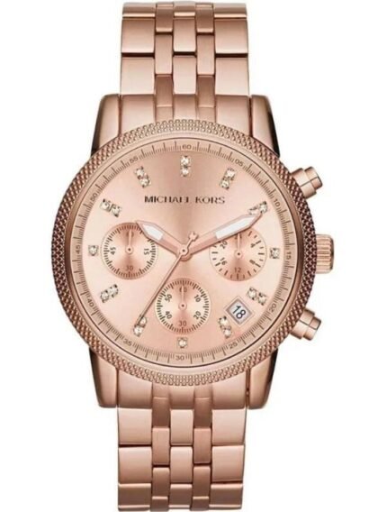 Marque: Michael Kors Modèle: Bradshaw Boîtier: Diamètre : 36 mm Epaisseur : 13 mm Acier inoxydable Argent Cadran: Verre : Minéral Argent Bracelet: Largeur : 22 mm Acier inoxydable Argent Etanchéité: 100 m (10 ATM) Type de boucle: Boucle déployante Détails techniques: Dateur Chronomètre